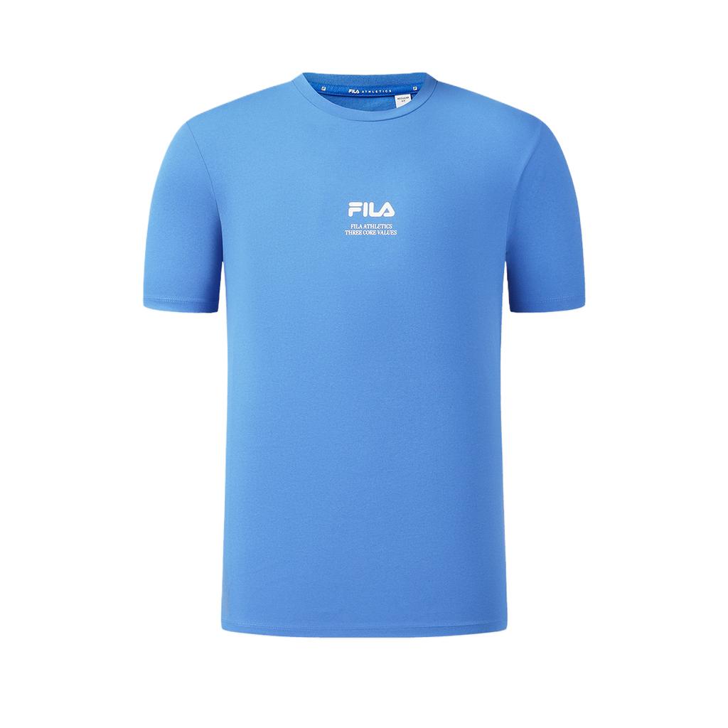 Fila Мужская однотонная футболка с коротким рукавом для фитнеса, с круглым вырезом, топ A11M621110F-BU