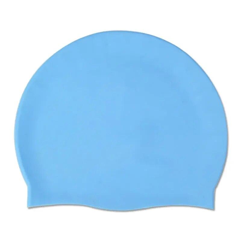 Men Silicone Waterproof Swimming Caps Ear Protection Solid Color Printed Swim Caps for Women and Child Pool Accesories