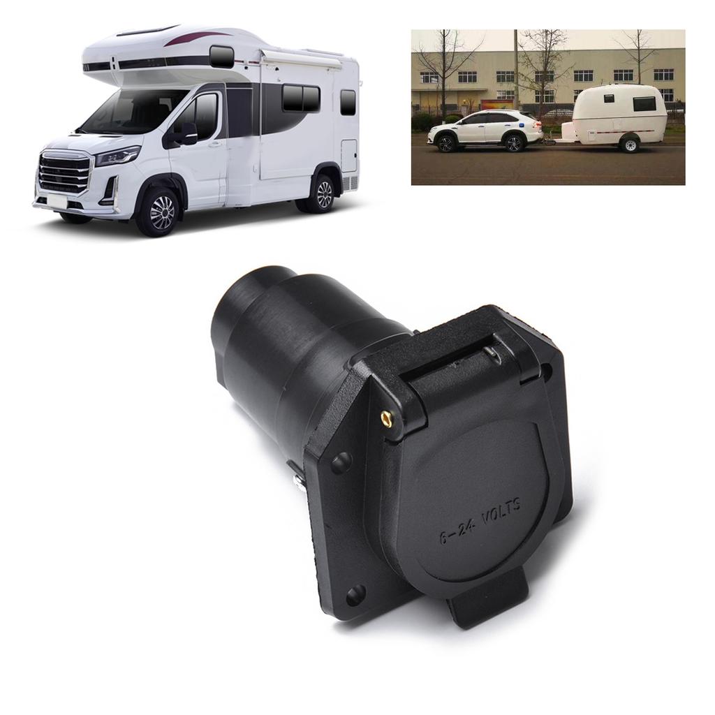7 Way Blade to 12V Power Adapter with Dustproof Cover 7 Pin RVs Blade Adapter Trailer Connector for RVs Car