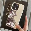 Чехол для телефона для iPhone 17 16 15 14 Plus 13 12 11 Pro Max 17Air X XR XS Темно-фиолетовый Цветок лилии Текстура личи Силиконовый мягкий чехол