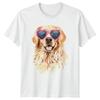 Golden Retriever Dog With Heart Sunglasses Mens T-Shirt Pet Lover Tee