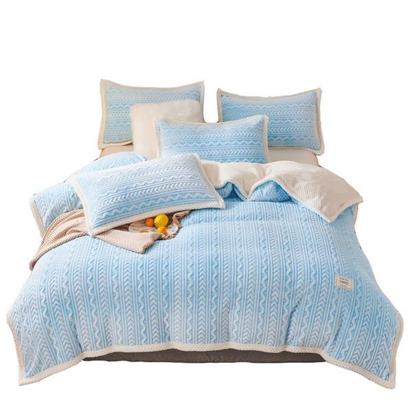 Home Thick Bed Blanket Double Sided Lamb Cashmere Fleece Plaid Blankets Winter Warm Throw Sofa Cover Newborn Wrap Kids Bedspread Throw Bedspread