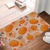Festive Fall Farmhouse Carpet Pumpkin Harvest Door Mat 100% Polyester Maple Leaf Floral Design Rug Non-Slip For Machine Made
