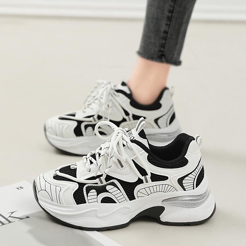 2024 Autumn Women's Dad Shoes Durable and Comfortable Women's Shoes Casual Sports Shoes Thick-soled Heightening Four-season Dad Shoes