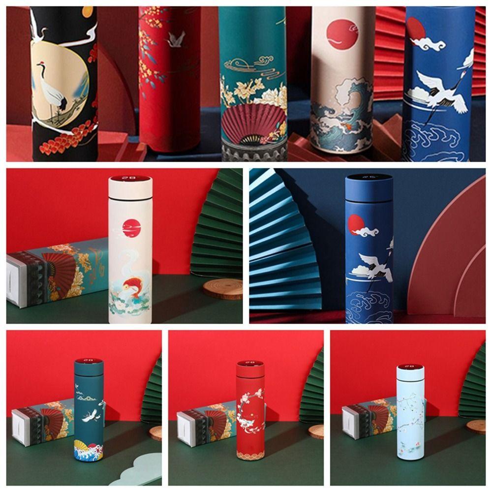 Stainless Steel Digital with Lid Chinese Style Thermos Cup Vacuum Flask Water Bottle Coffee Tumbler