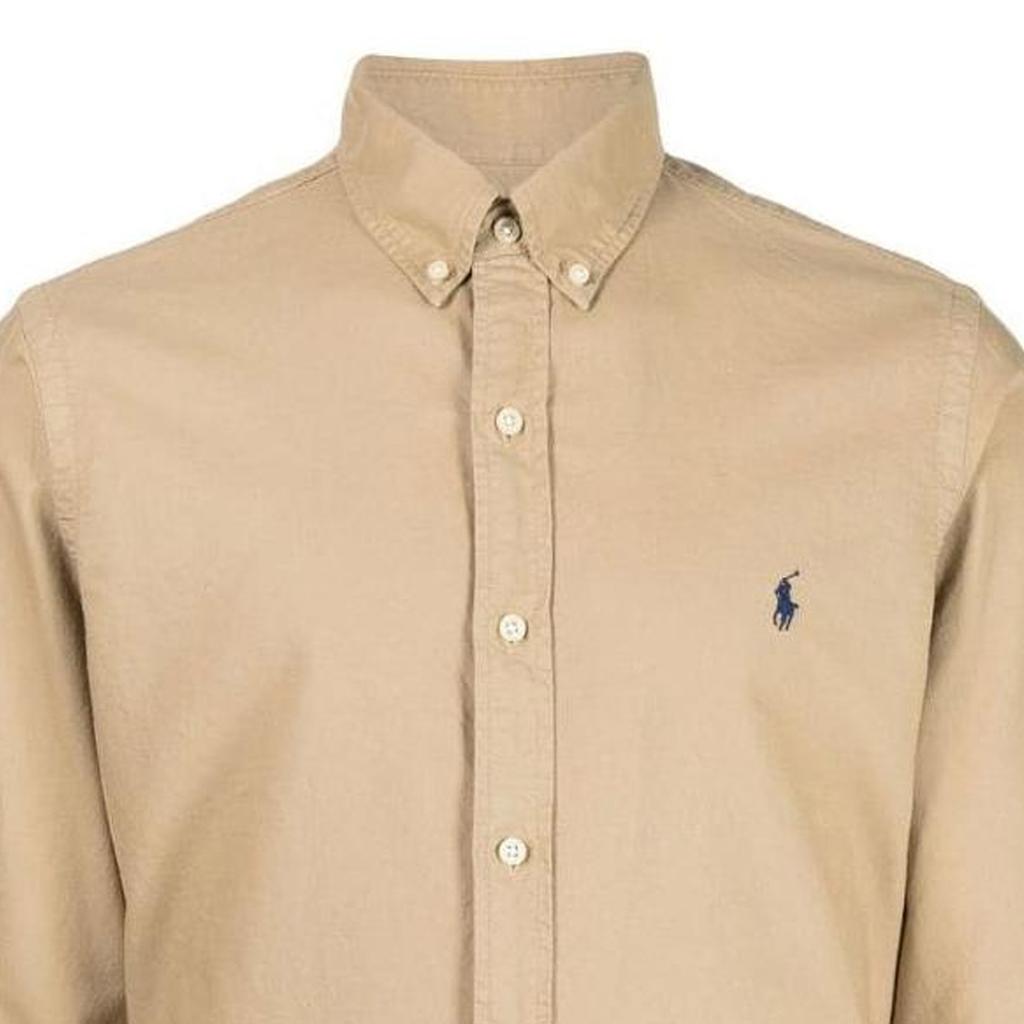 Polo Ralph Lauren FW22 Logo Embroidered Polo Shirt Men Shirts Khaki 710873089005