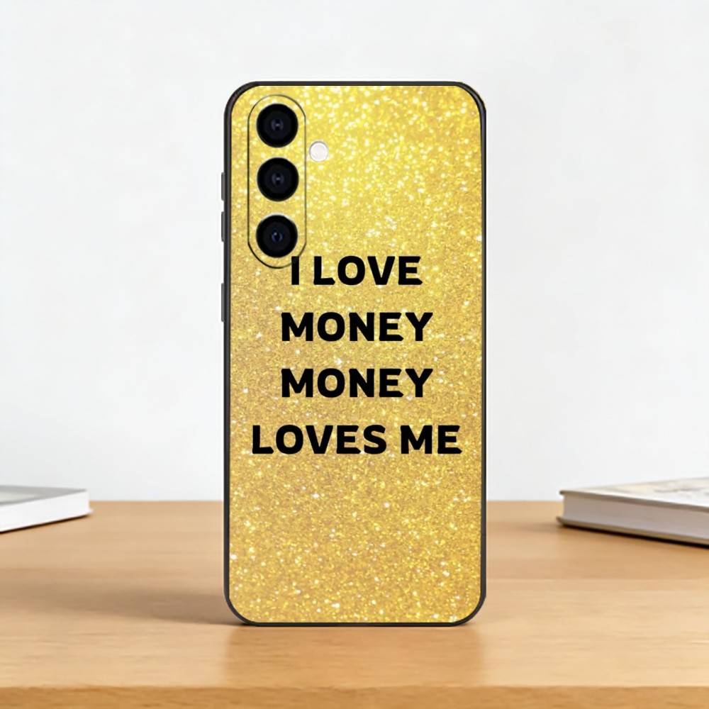Чехол для телефона Money Gold A-Art для Samsung Galaxy A73, A72, A71, A70, A53, A52, A51, Другие Мягкий Черный Чехол