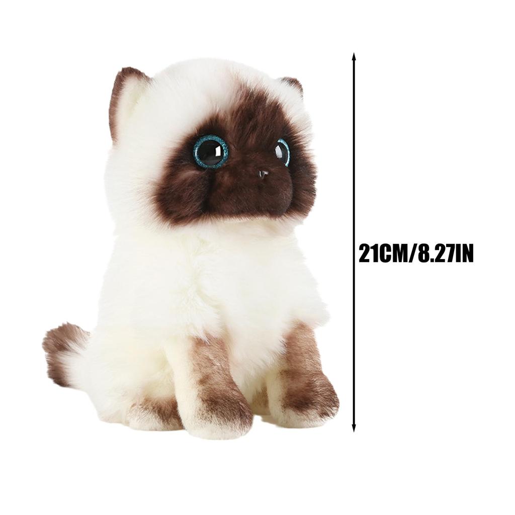 21 см имитация сиамских игрушек для домашнего декора, плюшевая игрушка для детей, коричневые S-образные глаза, белые и подарки Sequ Z3X3