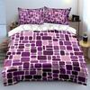 Purple Geometric Bedding Set Bedding Duvet Cover Set Duvet Cover Pillowcases  (1 * Duvet Cover 2 * Pillowcases, without duvet insert)