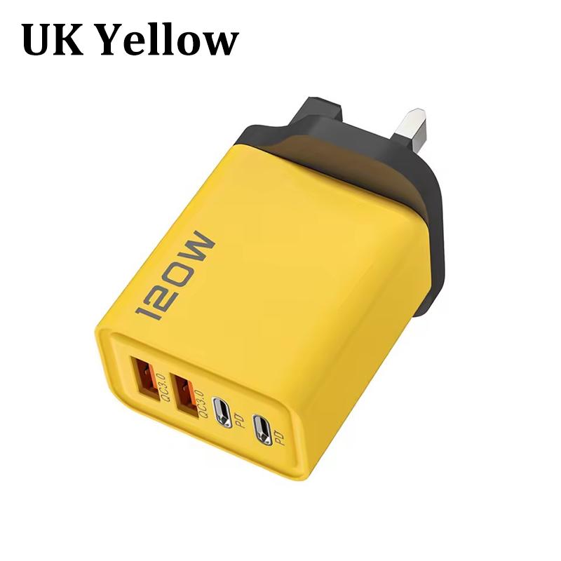 Зарядное устройство 120 Вт USB C PD Быстрая зарядка 4 порта Charge 3.0 Type C USB Зарядные устройства для телефона Адаптер быстрой зарядки Для iPhone Samsung Xiaomi Huawei