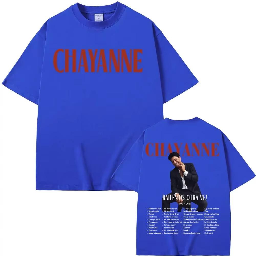 Футболка Singer Chayanne Bailamos Otra Vez Album Tour 2025 Мужская одежда 90-е Винтажная Хип-хоп футболка Летние топы Футболки с круглым вырезом