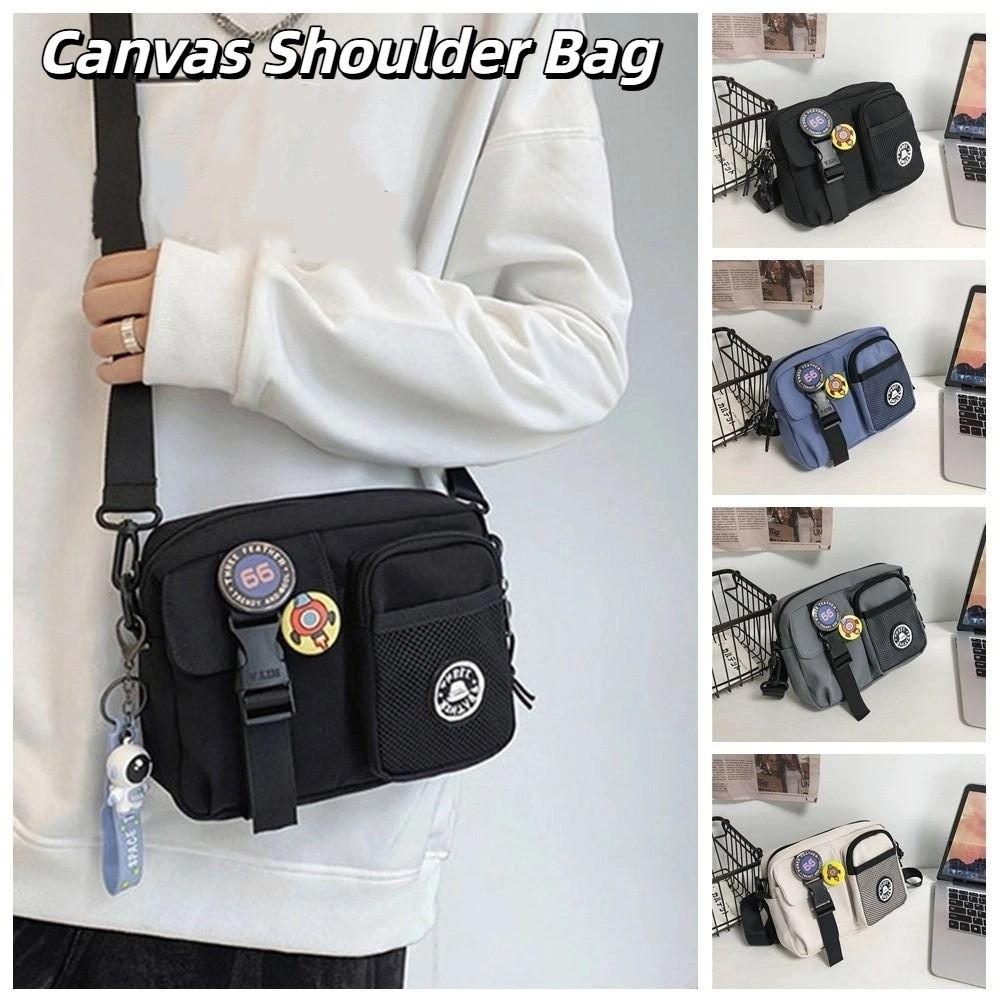 Portable Men Crossbody Bag Quick-dry Mobile Phone Pack Zipper Canvas Shoulder Bag Daily