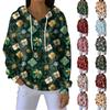 Women's Loose Comfortable Casual Fashion V-Neck Christmas Print Long Sleeve Hoodie