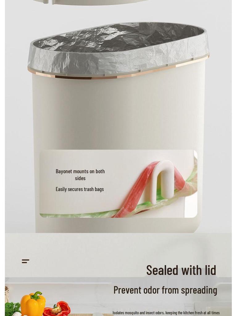 Wall-Mounted Trash Can with Lid for Bathroom, Toilet, Kitchen, or Household Use - High-End Crevice Storage Solution