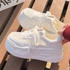 2025 Summer New Mesh Platform White Shoes Women's Versatile Chic with Skirt Board Shoes Breathable and Lightweight Board Shoes Women