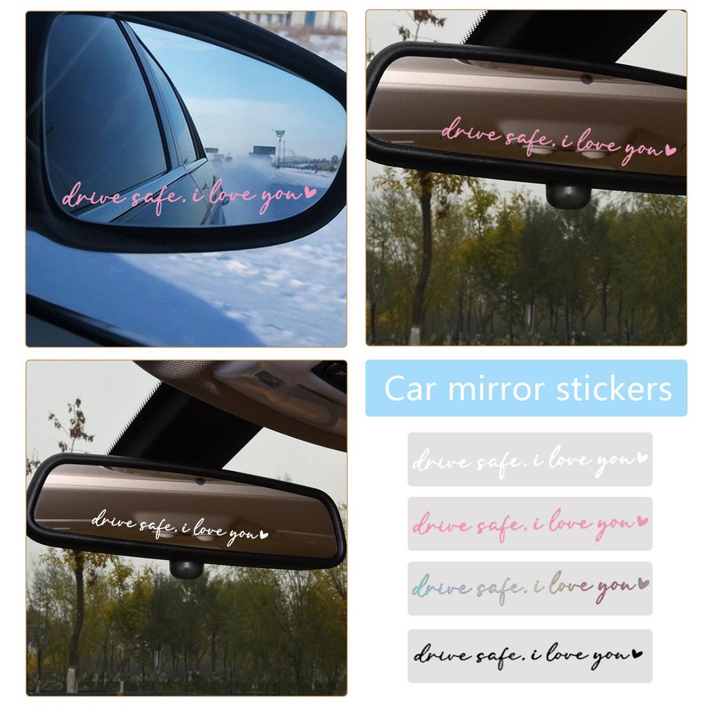 Car Stickers And Decals, Rearview Mirror Accessories, I Love You Safe Driving Mirror Stickers, Car Mirror Stickers, Suitable For Car Rearview Mirror