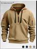 Мужская толстовка с капюшоном на молнии с несколькими карманами: Весенне-осенняя повседневная спортивная куртка