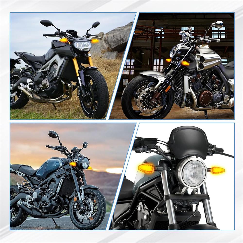 1 пара универсальных светодиодных указателей поворота для мотоцикла, длинные и короткие указатели поворота, мигалки, аксессуары янтарного цвета