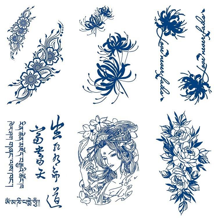 No Reflection, No Gradual Change, Xinyao Herbal Waterproof Tattoo Sticker, Male And Female Simulation Fixed Paper Sticker