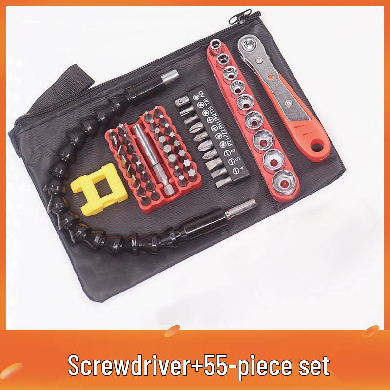 36-Tooth Ratchet Screwdriver and Bit Socket Set with L-Shaped Wrench for Household Repairs