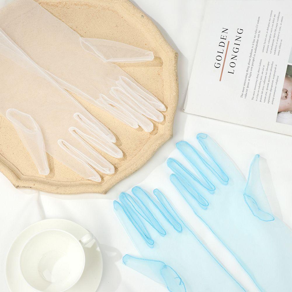 Ультратонкие вечерние перчатки из тюля для выпускного бала, свадебные митенки для платья, перчатки для вечеринки