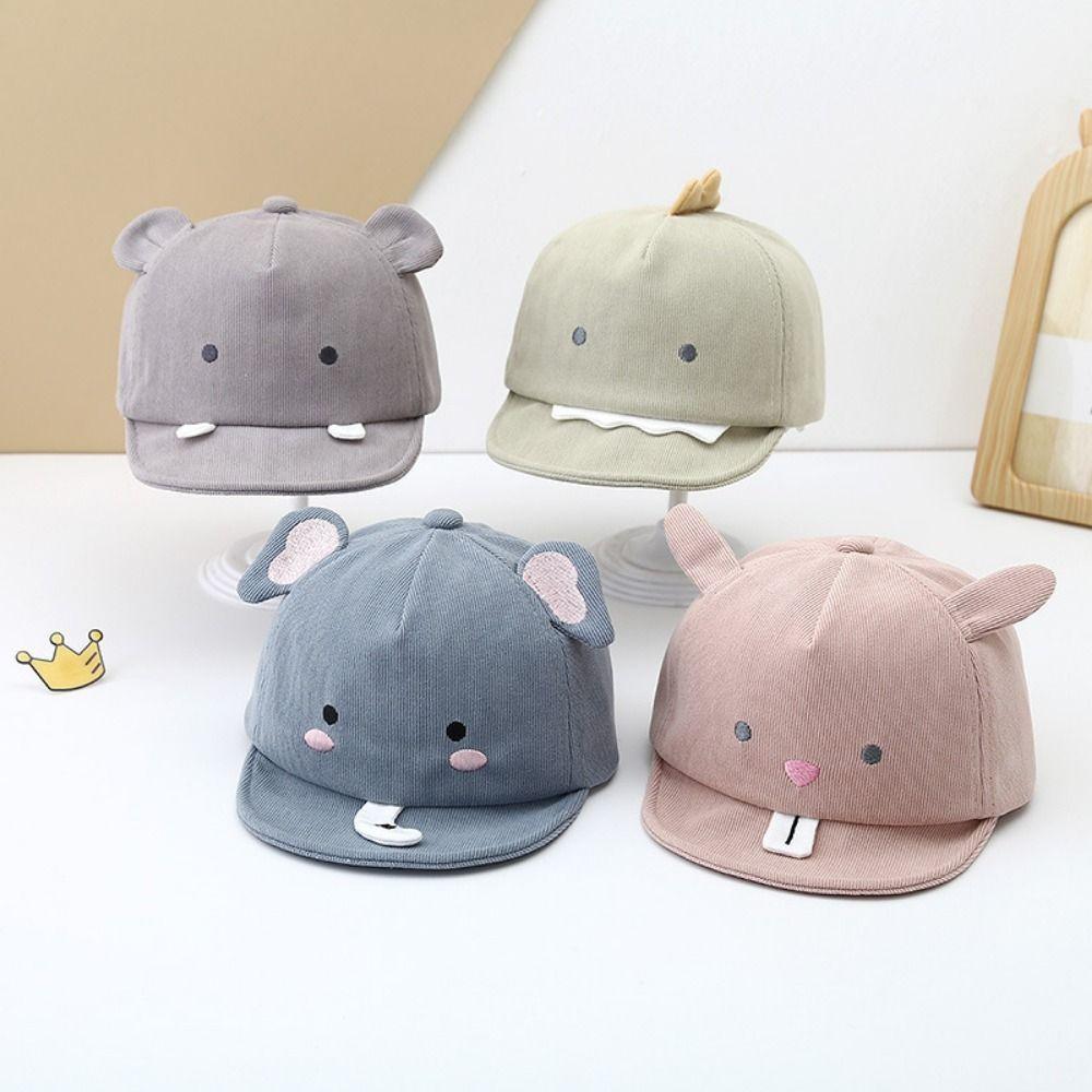 Soft Brim Baby Baseball Hat Cute Animal Kids Sun Hats Sunshade Cartoon Infant Peaked Cap Girls
