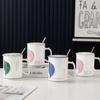 Креативная керамическая чашка с тиснением золотой фольгой, с крышкой и ложкой, чашка для кофе для послеобеденного чая, парная кружка, изысканная сувенирная чашка