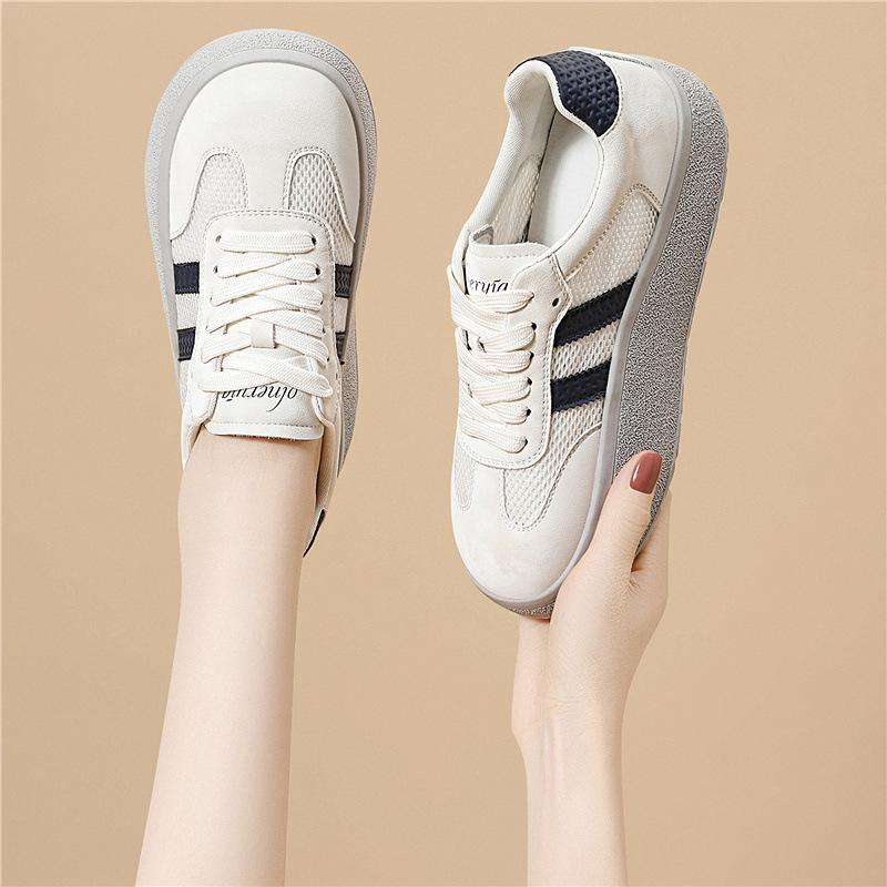 Популярные корейские немецкие тренировочные кроссовки женская мода новые универсальные повседневные белые туфли на шнуровке маффины ретро кроссовки женская обувь