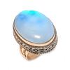 Milky Opal Gemstone Handmade Copper Jewelry Ring Size 6.5 K4k41