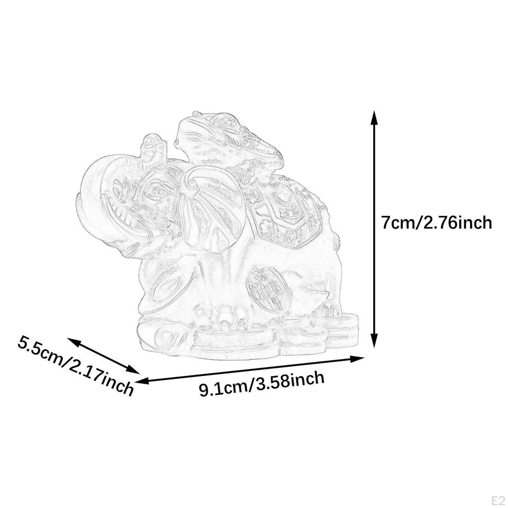 Animal Sculpture In The Shape of A Frog On An Elephant, Table Centerpiece for Indoor Use