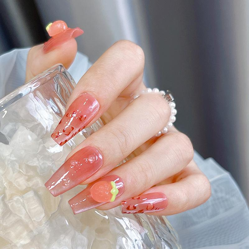 50 шт. креативные Kawaii желейные подвески для ногтей с клубникой и вишней, прозрачные разноцветные украшения из смолы для ногтей с клубникой, сделай сам