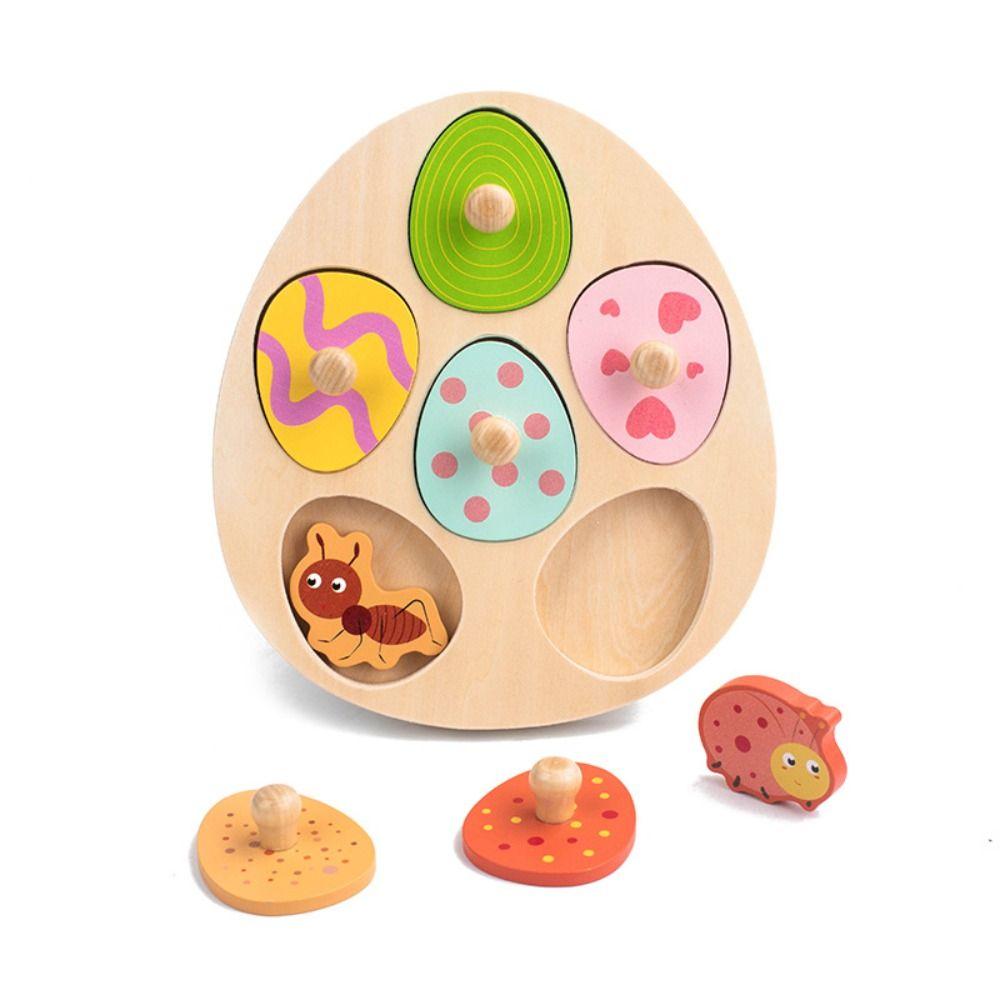 Wooden Peg Wood Dinosaur Jigsaw Educational Toddler Puzzles Animal Domino Puzzle Toy  Teaching