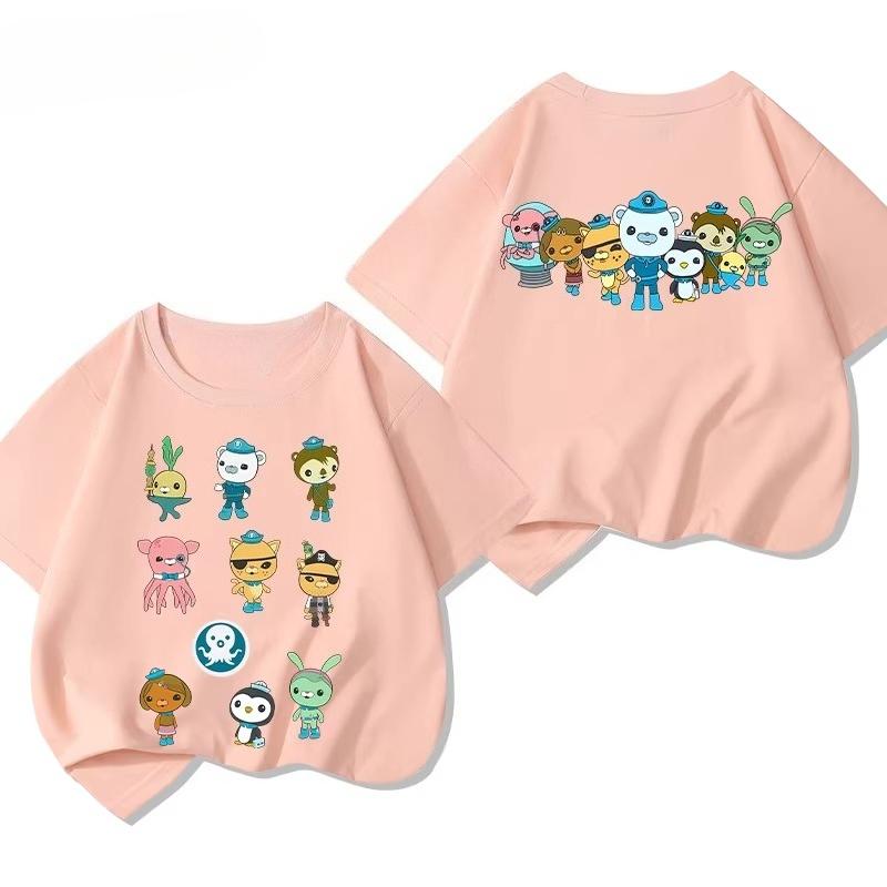 Potdemiel New Summer Style Pure Cotton Childrens TShirts Octonauts Print Unisex Size Comfortable and Breathable