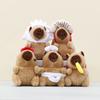 Plush Capybara Cook Pendant Toy Keychain Stuffed Doll Bag Decoration Kids Gift