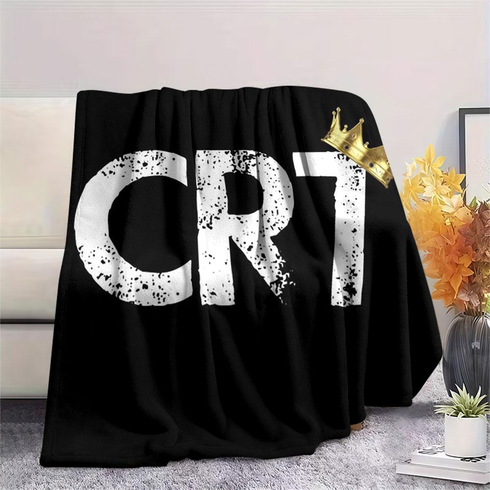 1PC CR7 Cristiano Ronaldo Patterned Flannel Blanket Suitable For All Seasons for Home Decor Warmth and Comfort Gifts Holiday Present