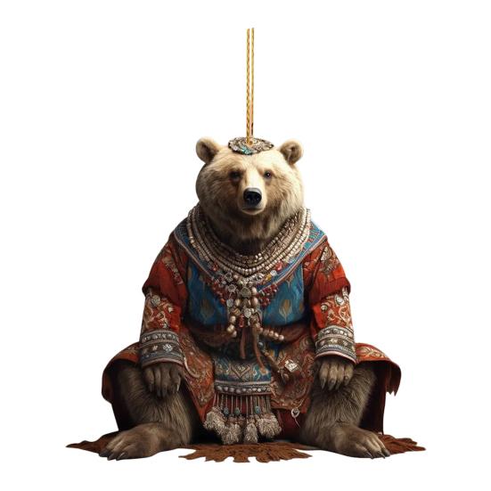 Милое и праздничное акриловое рождественское украшение в виде белого медведя в 2D для елки и домашнего декора