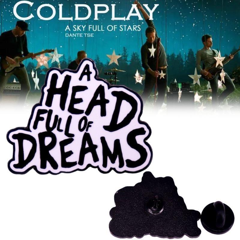 Стильная брошь-значок Coldplay Music Album Dream Overload Подарок фанату Черная
