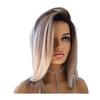 Women Long Straight Wig Side Part Natural Heat Resistant Ladies Shoulder Length Gradient Color Synthetic Hair