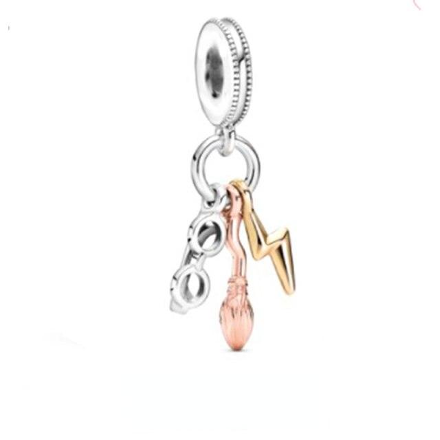 Новый 925 стерлингового серебра вращающийся подвесной подвесной ключ с крыльями, браслет с подвесками для женщин, ювелирные изделия в подарок