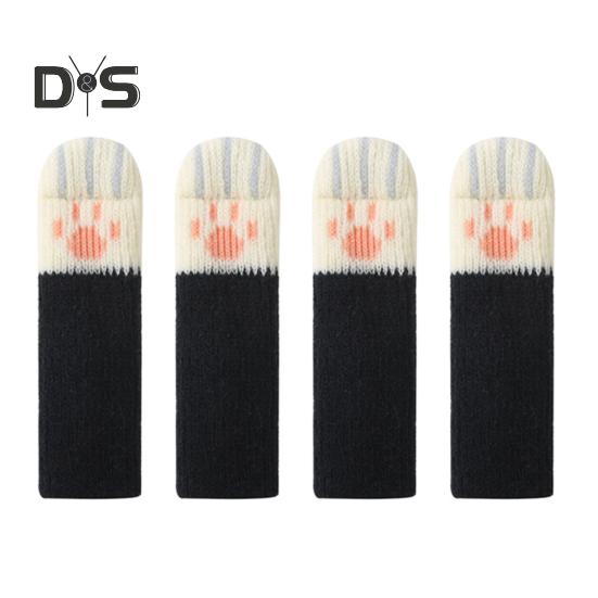 4 Pcs Chair Leg Covers Noise-Reducing Chair Furniture Socks Non Slip Cat Paw Chair Leg Socks Table Leg Protective Socks Floor Protectors