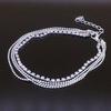 Multi-layer Rhinestone Inlaid Anklet Women Beach Sandals Barefoot Ankle Bracelet
