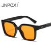 New Square Sunglasses Women Shades UV400 Retro Trending Rivets Men Gradient Orange Sun Glasses