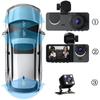 Новый автомобильный рекордер ночного видения 1080P HD, 3-канальная камера, видеорегистратор, видеорегистратор, черный ящик, двойной объектив с камерой заднего вида, HD-изображение заднего вида