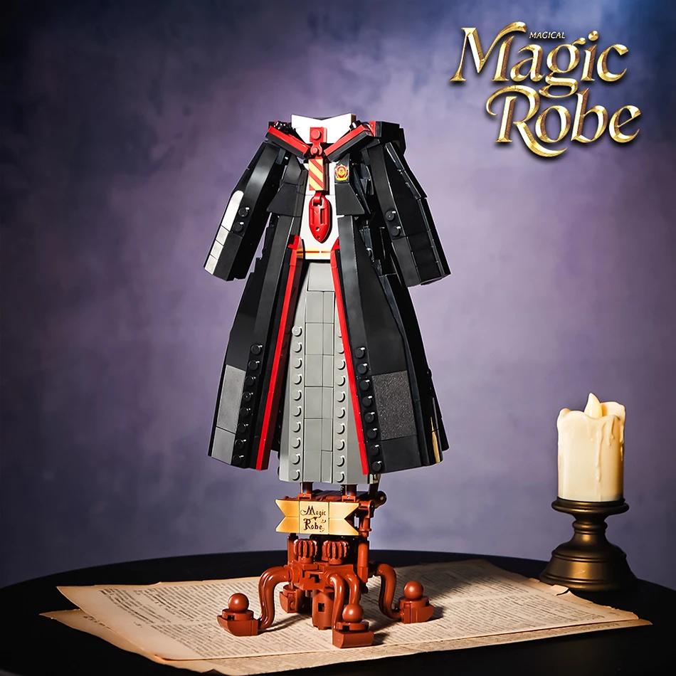 MOC Волшебная палочка Оружие Строительные блоки Игрушки для детей Подарки Форма Магической академии Мантия Свиток Модель Кирпичи Украшения Сборка