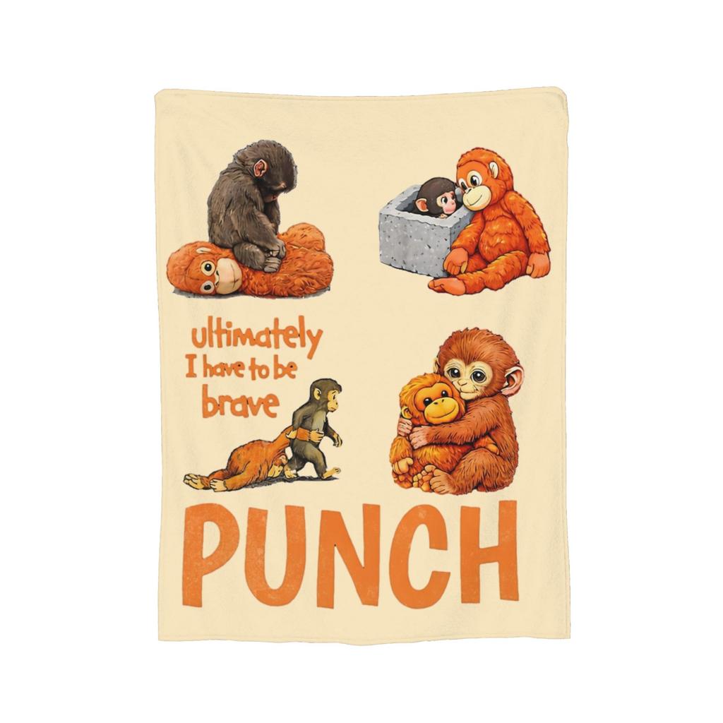 Ultimately I Have to Be Brave Lonely Punch Monkey Fleece Throw Blanket Blankets for Home Travel Super Soft Plush Thin Quilt,