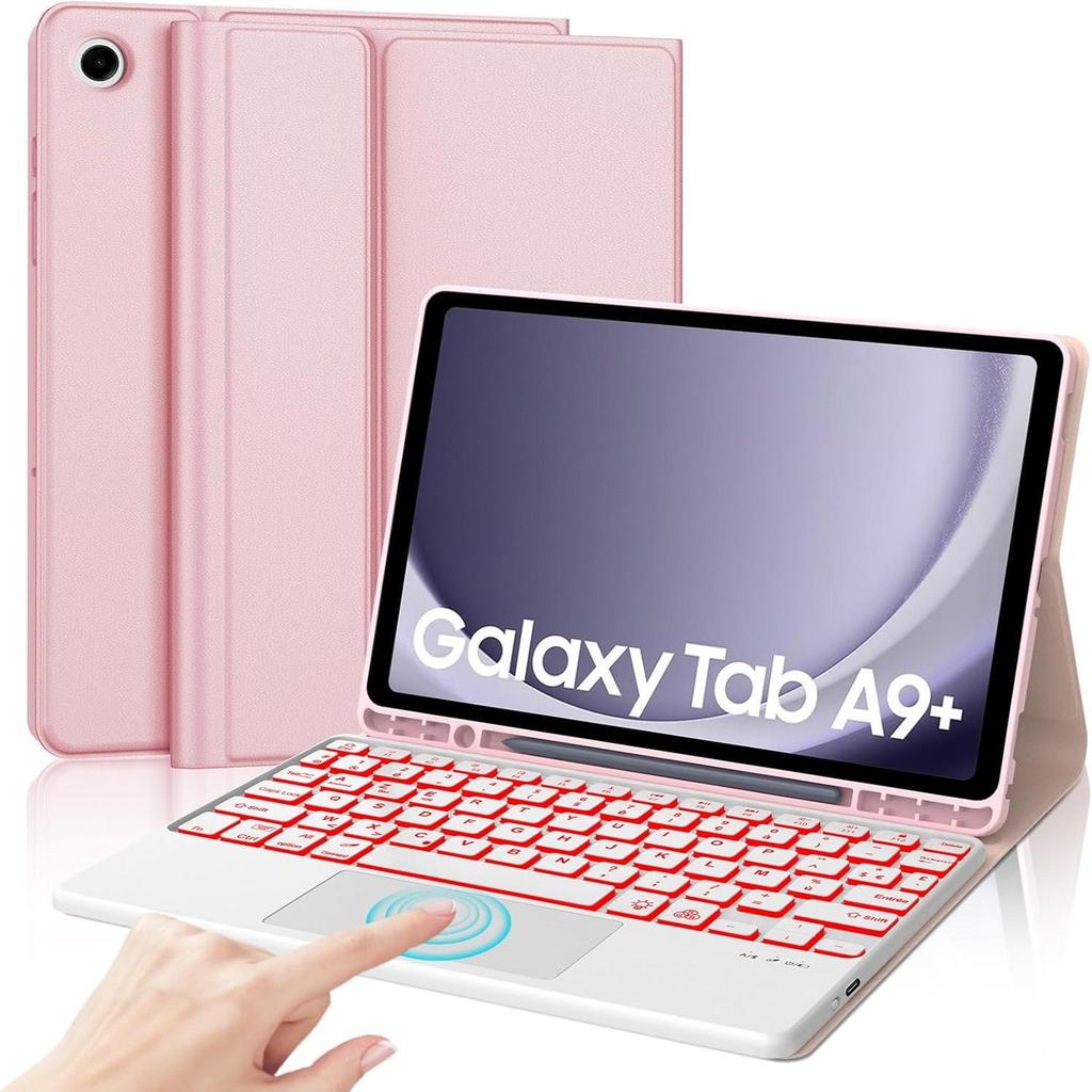 Samsung Galaxy Tab A9+ с чехлом-клавиатурой Bluetooth AZERTY, 11-дюймовый защитный чехол