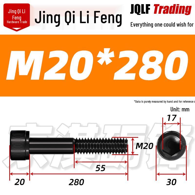 M20-M27 High Strength Blackened Hex Socket Head Cap Screw with Knurled Cylindrical Half Thread