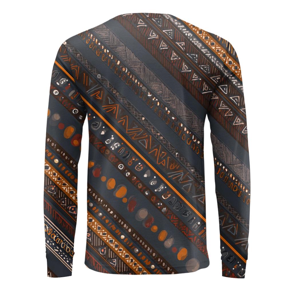 Мужская футболка с V-образным вырезом, повседневная, модная, с принтом, с длинным рукавом