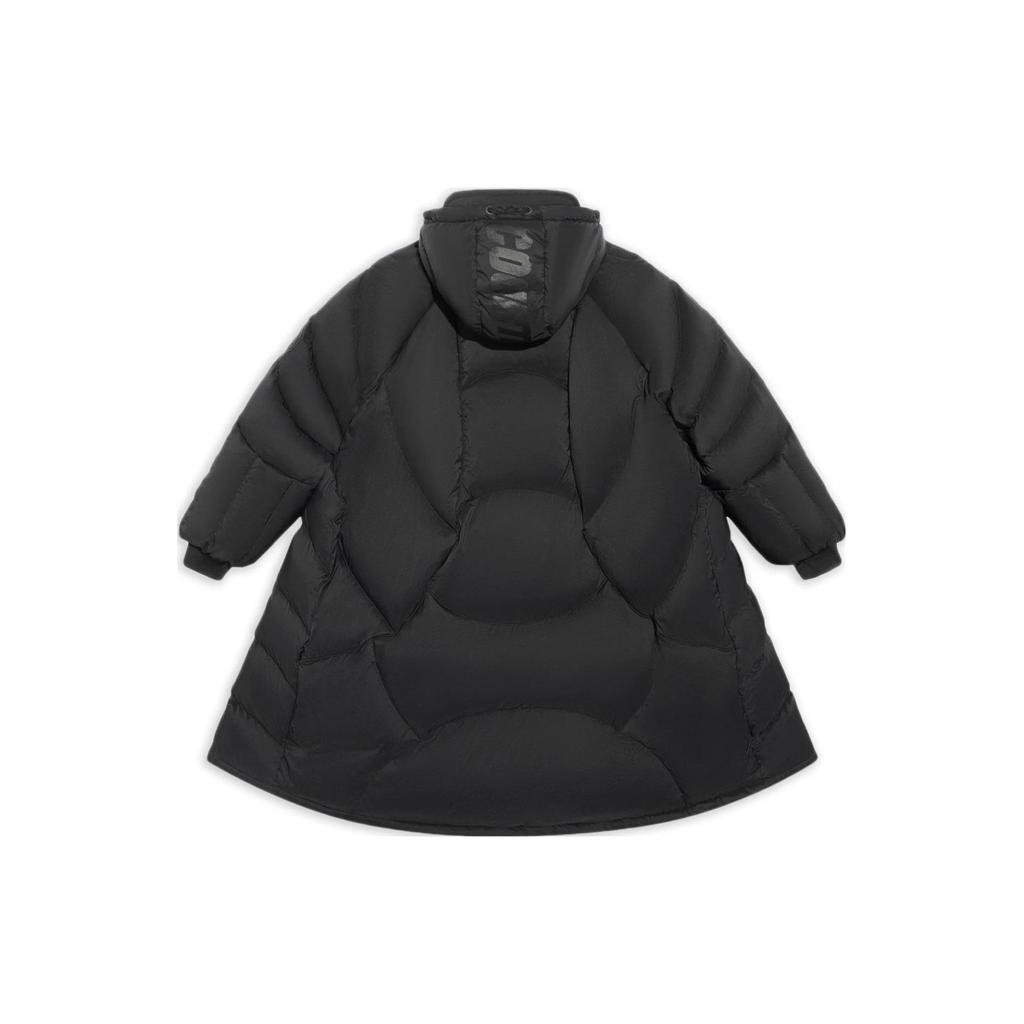 Li Ning Logo Casual Теплая длинная куртка-пуховик с капюшоном унисекс верхняя одежда черного цвета AYMR537-2