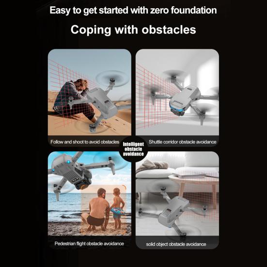 Дрон с дистанционным управлением, с 4K двойными камерами, оптическим позиционированием, безголовым режимом, для детей, взрослых, начинающих, складной, 2,4 ГГц, радиоуправляемый квадрокоптер, игрушка